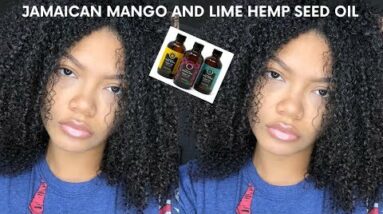 CURLY HAIR ROUTINE WITH HEMP SEED OIL | JAMAICAN MANGO AND LIME