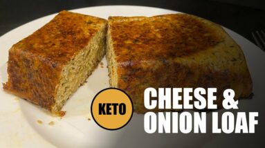Vegetarian Keto Cheese & Onion Loaf Recipe with Shelled Hemp Seeds
